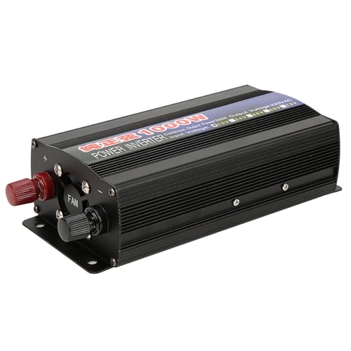 Cocoarm Inversor de Onda Sinusoidal Pura Convertidor de Potencia de Aleación de Aluminio 1000W AC220V Pantalla Digital única con Ventilador de Refrigeración para Uso de Energía de CC a CA en el