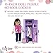 Emily Rose 18 Inch Doll Clothes Storage Bright Purple School Locker with TONS of Accessories | 18