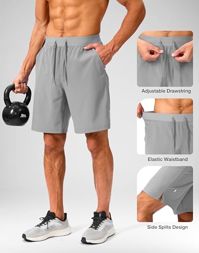 Image of Soothfeel Men's Running Shorts with Zipper Pockets 9 inch / 7 inch / 5 inch Quick Dry Eight Basketball Gym Workout Athletic Shorts