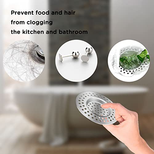 2 Stück Küche Badezimmer Waschbecken Sieb, Edelstahl Abflussfilter, Badewanne Abflussschutz, Dusche Abflussdeckel Haarfall Vanger Stopper Plug, 7,5 cm Außendurchmesser