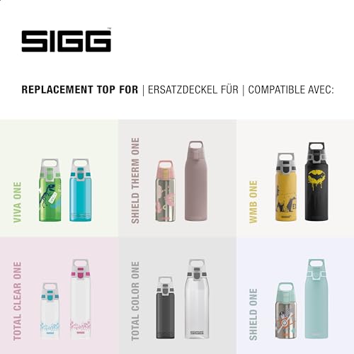 Sigg WMB ONE Top 2 Grey Anthracite Verschluss (One Size), Ersatzteil Trinkflasche, einhändig bedienbarer & auslaufsicherer Verschluss
