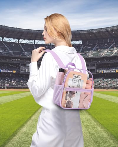 Image of Clear Backpack for Stadium Events, 12x12x6 Small Clear Plastic bag with Reinforced Straps for Game Security Festival Concert