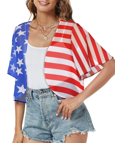 Image of ZNVGIRL Women Shrug Chiffon Cardigans Open Front Short Sleeve Bolero for Evening Dressy 2026