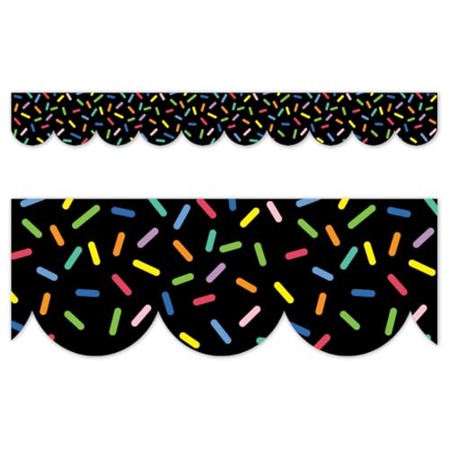 CTP Core Decor Sprinkles on Black EZ Border Bulletin Board Borders (#11055 Creative Teaching Press)