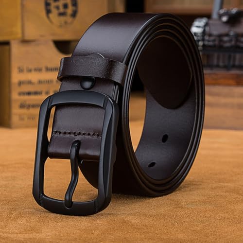 Vintage Cowhide Leather Belt, Metal Pin Buckle, Extra Large, Adjustable Length, 38mm Width, Gift for Men2