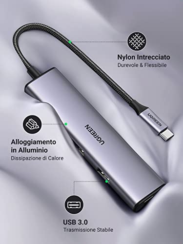 Hub USB C OTG Adattatore Dongle Type C 5Gbps Compatibile con iPhone 16 Plus Max, MacBook PRO Air M3 M2 M1, iPad, Galaxy S24 Ultra - Hub USB - Immagine 4