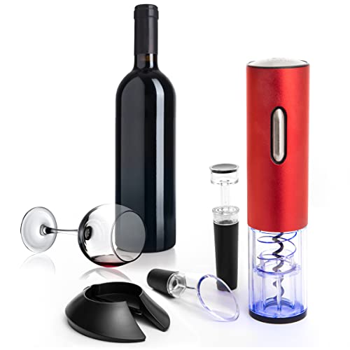 Ensemble tire-bouchon électrique en aluminium avec câble USB rechargeable, décapsuleur et bouchon de vin Cover