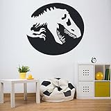 Calidad 100% nueva. Calcomanía De Pared T-Rex Shadow Jurassic Park Dinosaurio Papel Pintado Puerta Ventana Vinilo Pegatinas Niños Dormitorio Guardería Hogar Decoración,42x46cm