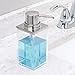 mDesign Plastic Bathroom Vanity Counter Organizers, Dispenser Pump, Toothbrush Stand, Storage Jar, Soap Dish, for Cotton Swabs, Toothpaste, Makeup, Lumiere Collection, Clear/Brushed Chrome