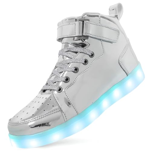 Chaussures de Sport Lumineuses pour Enfants, Baskets Montantes Clignotantes avec Chargeur USB, pour Filles et Garçons, Cadeau d'halloween et de Noël Xmas...
