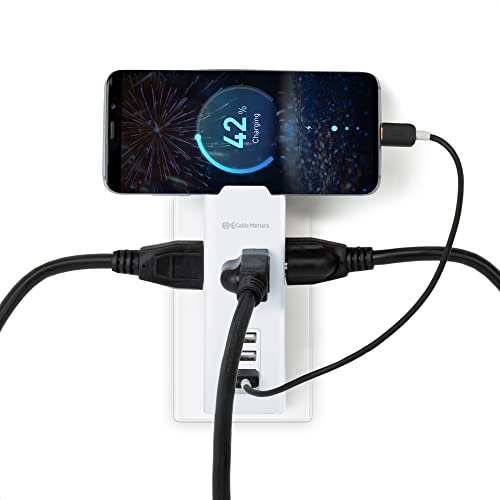 Cable Matters Travel 3 Outlet Surge Protector With Usb Charging Ports, Phone Mount And Carrying Bag (Small Surge Protector With Usb, Travel Surge Protector/Mini Surge Protector) In White #TOP1