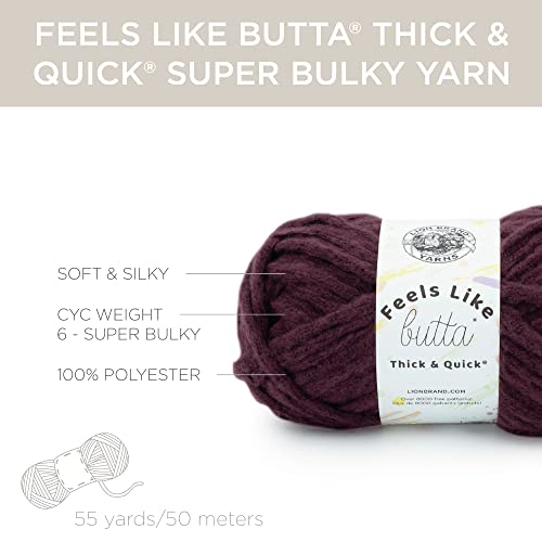 Image of Lion Brand Yarn Feels Like Butta Thick & Quick Yarn, Vineyard Wine