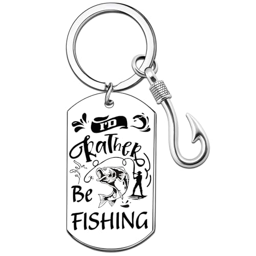 Celaqiu Fishing Gifts for Men Fish Lover Keychian Fishing Lovers Gift Ideas Birthday Present for Bass Fisherman Unique Fisherman Gift for Dad Son Brother
