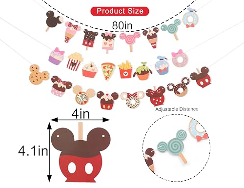 Cartoon Mouse Head Theme Banner - Mouse Garland, Cartoon Birthday Banner for birthday party decorations, room decorations, welcome baby party, classroom decorations - Image 3