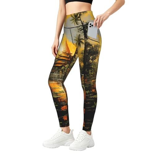 Legging de fitness doux haut de gamme imprimé peinture historique pour femme