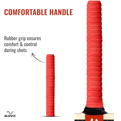 Image of Slovic Cricket Bat [Size 8] | Full Size Wooden Tennis Bat for Cricket | Poplar Willow Cricket Bats for Kids & Adults | Ideal for Indoor & Outdoor | Lightweight Bats Practice for Cricket kit