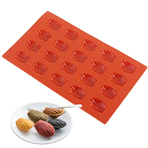 SZXMDKH Moule à madeleines - 20 cavités - Moule à madeleines non adhésif pour chocolat, bonbons, biscuits (chocolat)