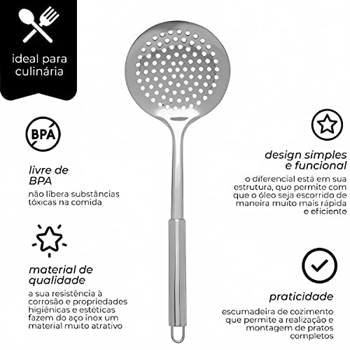 Conjunto Utensílio Cozinha Em Aço Inox Kit 6 Peças - Prata