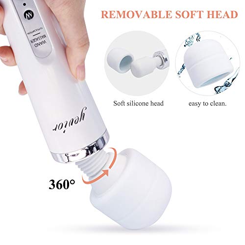 Yevior Cordless Personal Wand Electric Massager With 10 Powerful Pulse Settings, Rechargeable Handheld Back Massager Wand Massage For Deep Muscles Pain Relief (White) #TOP1