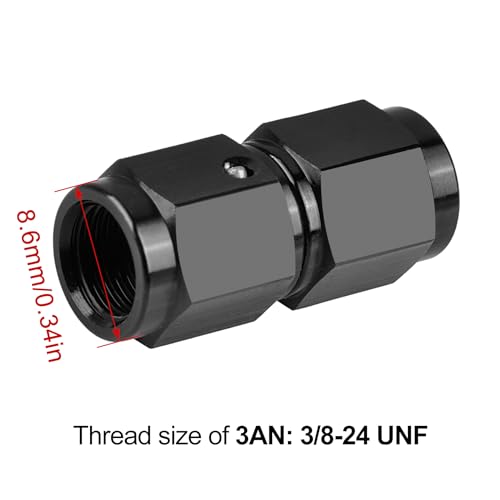 Image of EVIL ENERGY 3AN Female to 3AN Female Straight Swivel Coupler Union Fitting Adapter Aluminum Black