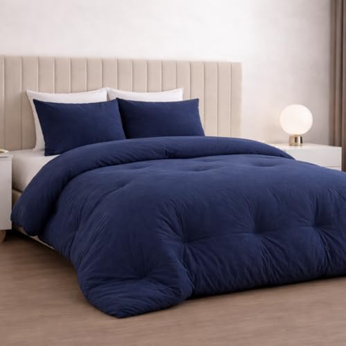 Lista de Duvet matrimonial comprados en linea. 44 ALVANA Set de Edredón Acolchado Extra Grande Hipoalergénico Relleno Suave de Microfibra Down Alternative Ideal para Todo el Año Uso como Edredón o para Funda Duvet (Marino,...