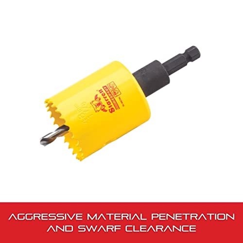 Starrett Bi-Metal Deep Cut Hole Saw With Arbor And Abrasion Resistant Hss Teeth - Ideal For Cutting Metal, Steel, And Wood - 1-7/8" (48Mm) Diameter, 2" Depth - Adch0178 #TOP5