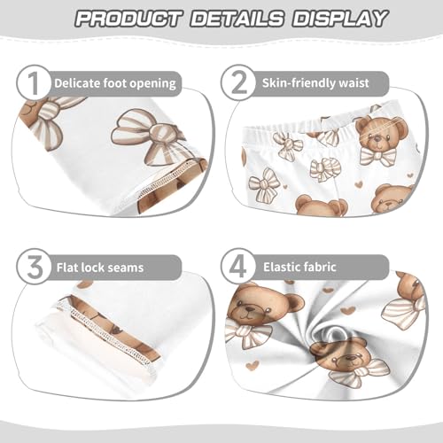 Kawaii Bear Bow Girls Leggings Soft Stretch Workout Yoga Dance Pants for Kids Casual Tights3