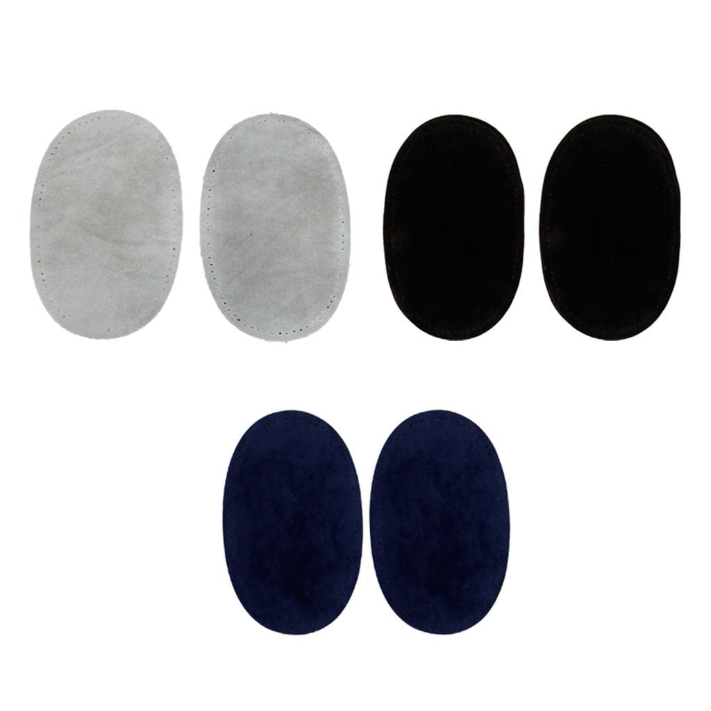 Sharplace 3 Pairs Sew On Suede Oval Elbow Knee Patches for Sweater Pants Repair Crafts