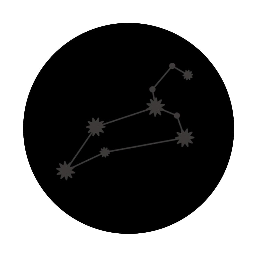Gray Black Zodiac Leo PopSockets Adhesive PopGrip - Image 3