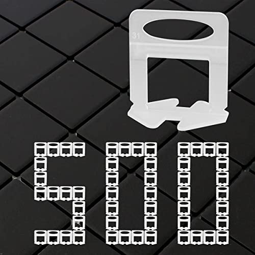 Deuvuo Sistema de nivelación de azulejos de 1,5 mm, 500 piezas de espaciadores de azulejos de 1,5 mm, clips de nivelación para instalación profesional de azulejos de cerámica y piedra, no más azulejos