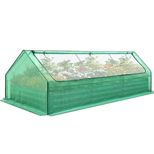 Quictent Galvanized Raised Garden Bed with Cover
