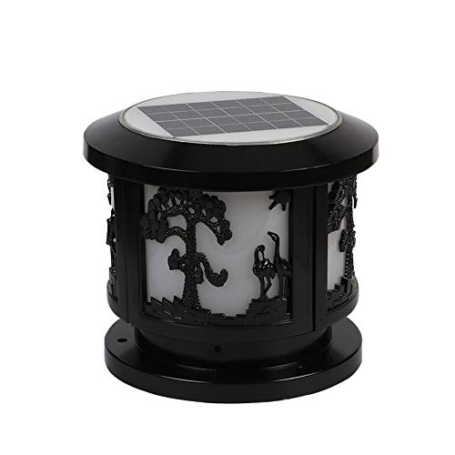 Qianqiusui Street light，Round Garden Courtyard Lamp Outdoor Waterproof Landscape Light Aluminum Retro Garden Column Headlights (Color : Black, Size : 30×30×30cm)