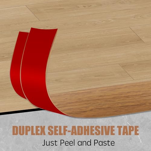 Image of Floor Transition Strip Door Threshold 39 inch Floor Transition Reducer Trim on The Edges Threshold Strip Self Adhesive Suitable for Doorways, Tiles, Carpet