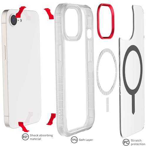 Coque silicone pour iPhone 16e Ghostek Covert transparente antichoc compatible MagSafe - 5