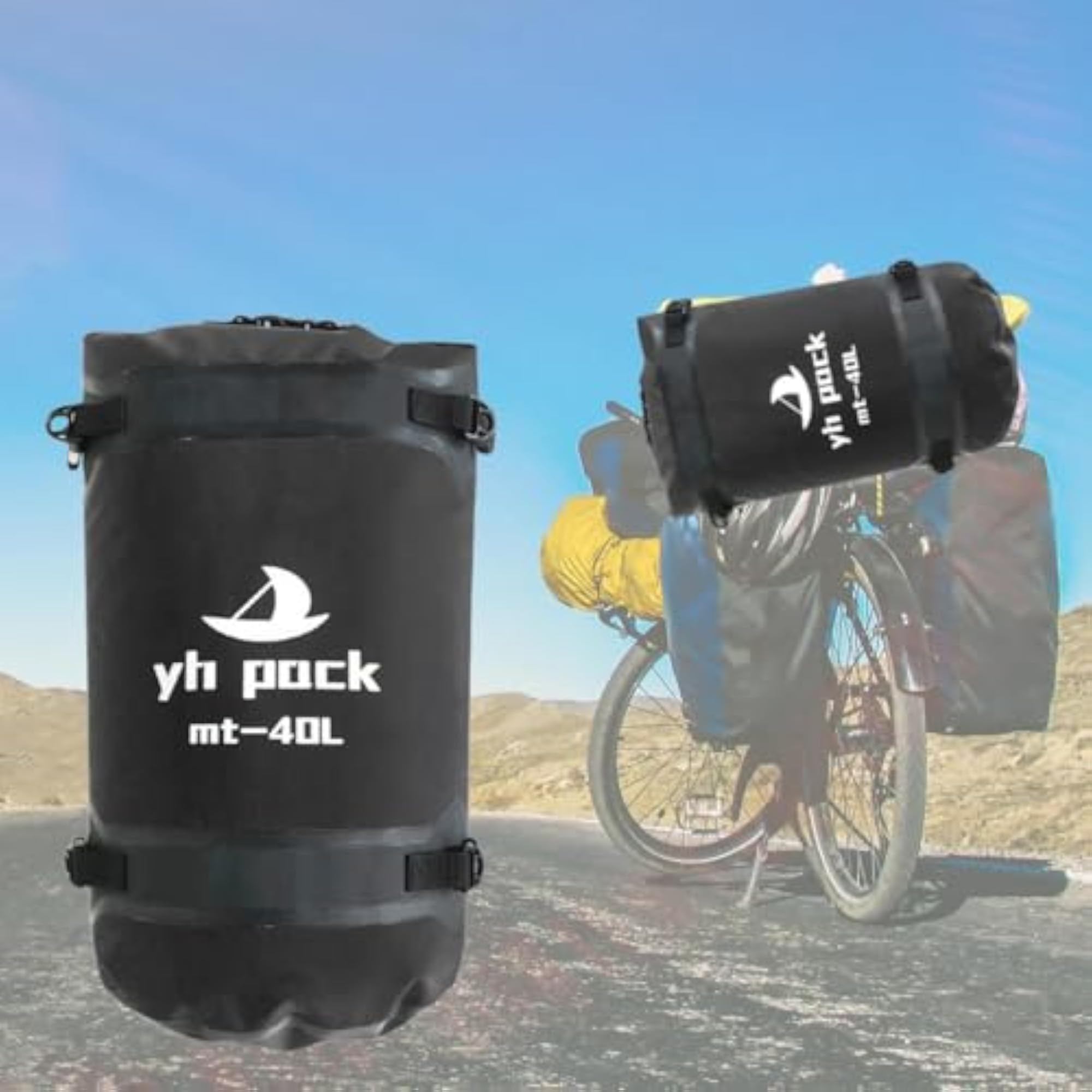 Spacious Waterproof Duffel Bag for Kayaking & Travel, Black 40L