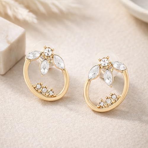 Image of Estele Contemporary Chic Stud Earrings | Stylish Casual Wear Jewellery