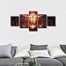 5 Piece Living Room Decor Jesus Christ Crucifix Wall Art Canvas Christian Cross Painting Framed Artwork for Bathroom Bedroom Kitchen Living Room Home Decor 50