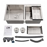 EGBNSY Lavello Cucina 2 Vasche, Lavandino Cucina, Scolapiatti da Incasso, Dimensioni 78x43x21cm, Vasche 37.4x38cm e 33x33cm, Scolapiatti Incluso, Lavello per Cucine, Ristoranti e Lavanderie (Argento)