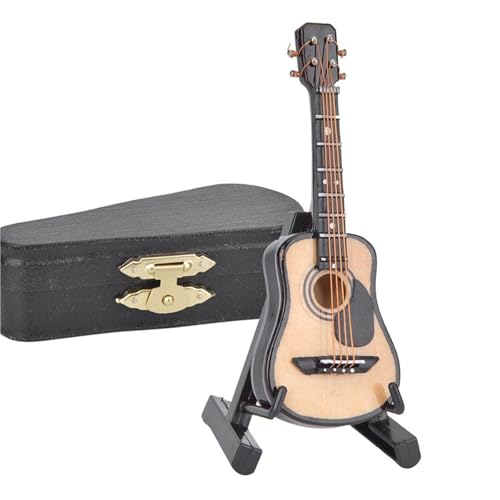 ミニミュージカルモデル ホームデコレーション 8cm ミニチュア アコースティックギターモデル ミニ木製ギター 楽器オーナメント ホームルーム デスクトップデコレーション