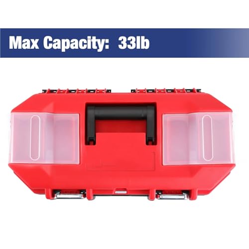 Tool Boxes Organiser 16" Plastic Tool Box With Tray Waterproof Double Layer Tool Box Storage Multifunction Organizers Case With Handle - Image 5