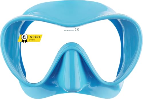 Máscara de buceo sin montura CRESSI F1 Small unisex de cristal templado turquesa