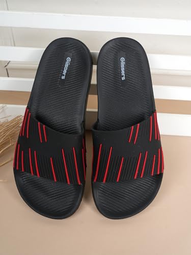 Image of Men & Boys Lines Patterned Sliders | Soft EVA Flip Flops & Slippers