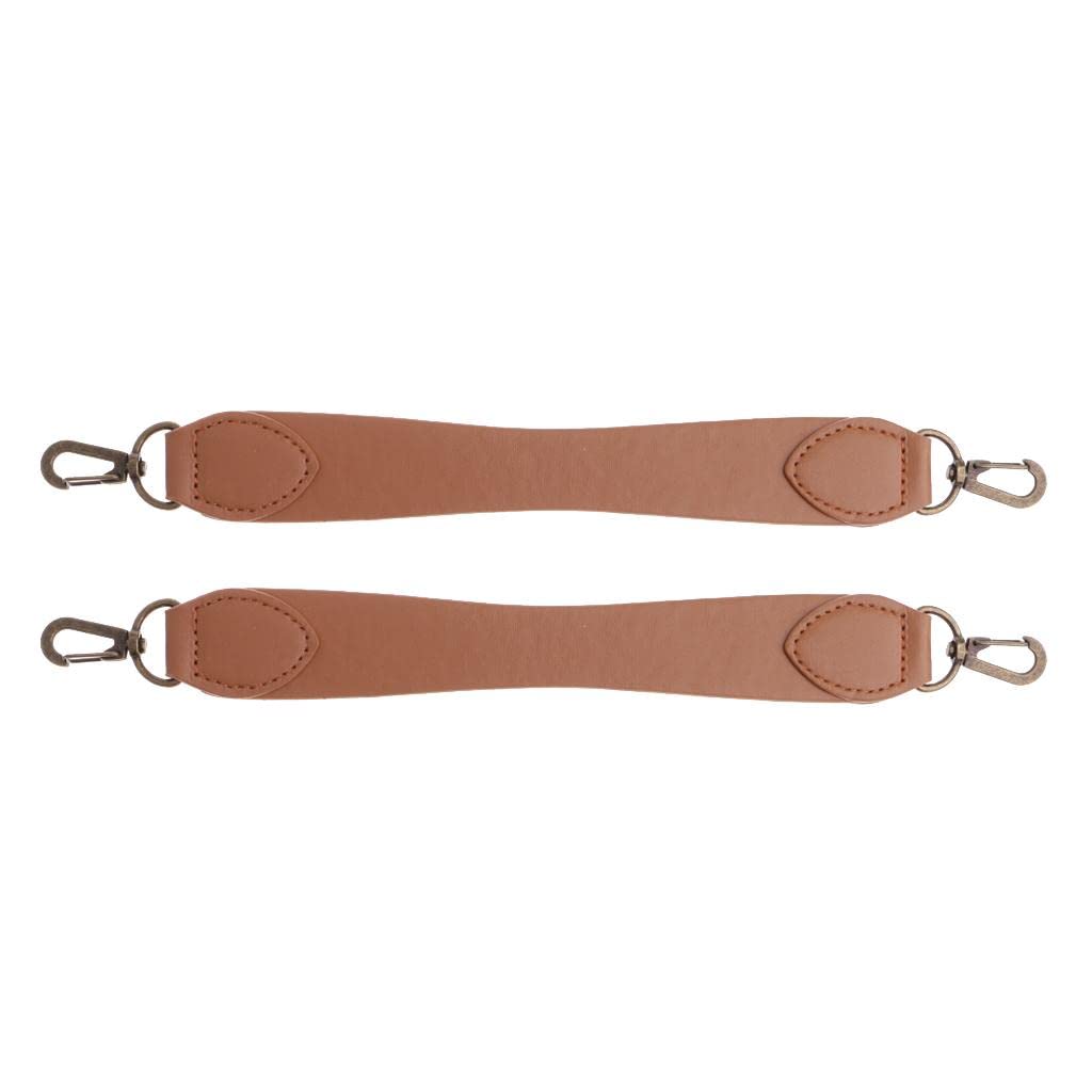 nivaa 2x PU Leather Short Handbag Strap Replacement Purse Handle Holder 29cm Brown-picture-19