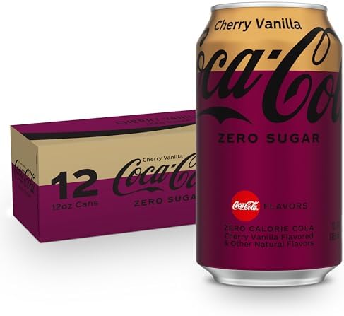 Coca-Cola Zero Sugar Cherry Vanilla, 12 Fl Oz Cans, 12 Pack