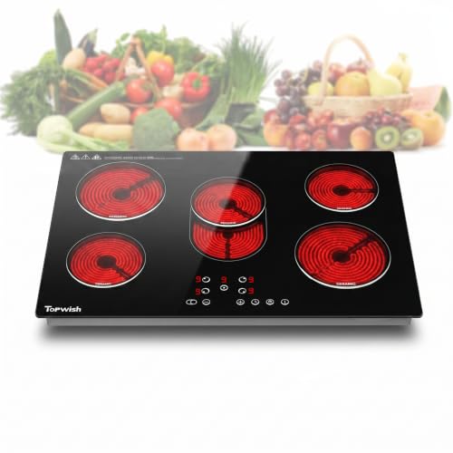 Image of 5 Burner Electric Cooktop, Hot Plate 30 Inch Electric Burner Stove Cook Top