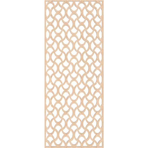 Image of 21 3 /8 inchW x 54 3 /8 inchH x 3 /8 inchT Resort Decorative Fretwork Wood Wall Panels, Red Oak