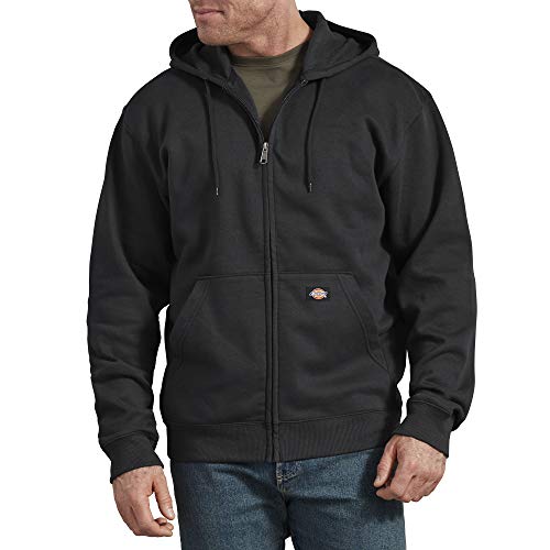 Dickies Men's Full Zip Fleece Hoodie, Dark Heather, 4X-Large
