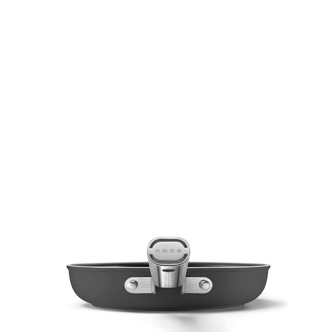 Smeg, Poêle antiadhésive FPF2002BLM, diamètre 20 cm, revêtement céramique sans PFAS, manche en acier inoxydable, pour tous les plans de cuisson, jusqu'à 250° au four, capacité 1,5 L, noir mat