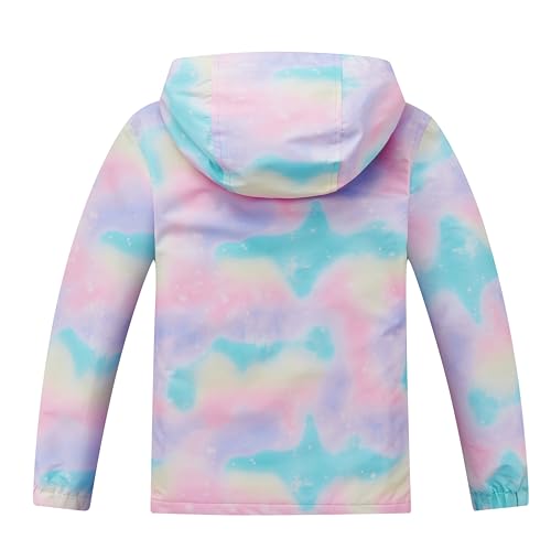 Image of Boys Girls Rain Jackets Waterproof Hooded Fleece Raincoats Lightweight Windbreakers for Kids