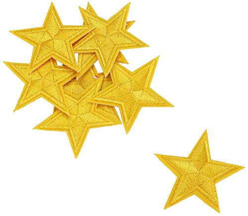 Housweety 10Pcs Yellow Star Embroidered Iron On/Sew On Badge Applique Patch #TOP14